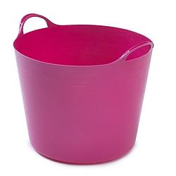 Foto van Flexibele emmer - 26 liter - kunststof - roze - 38 x 41 x 35 cm - wasmanden