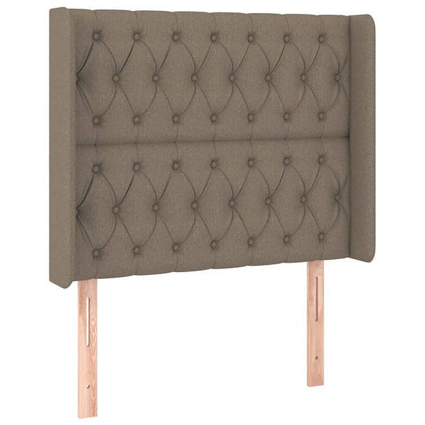 Foto van Vidaxl hoofdbord met randen 93x16x118/128 cm stof taupe