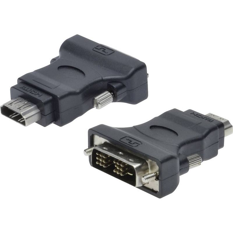 Foto van Digitus ak-320500-000-s dvi / hdmi adapter [1x dvi-stekker 18+1-polig - 1x hdmi-bus] zwart