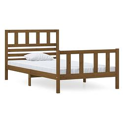 Foto van The living store bedframe - grenenhout - honingbruin - 205.5 x 106 x 100 cm - 100 x 200 cm - montage vereist