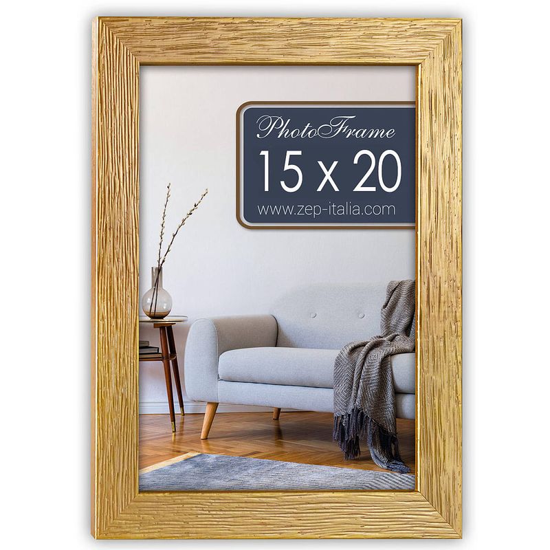 Foto van Zep - houten fotolijst lienz goud voor foto formaat 15x20 - v668g