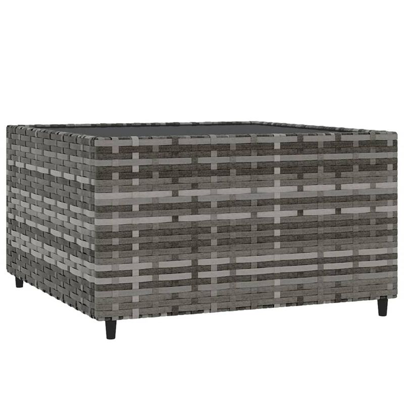 Foto van Vidaxl salontafel tuin vierkant 50x50x30 cm poly rattan grijs