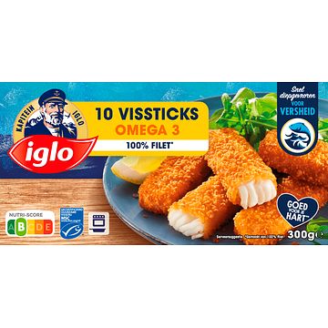 Foto van Iglo 10 vissticks omega3 300g bij jumbo