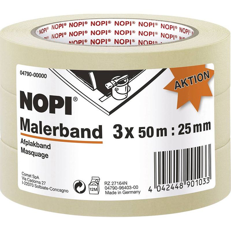 Foto van Tesa 04790-00000-01 afplakband beige (l x b) 50 m x 25 mm 3 stuk(s)