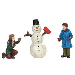 Foto van Kinderen maken sneeuwpop set van 3