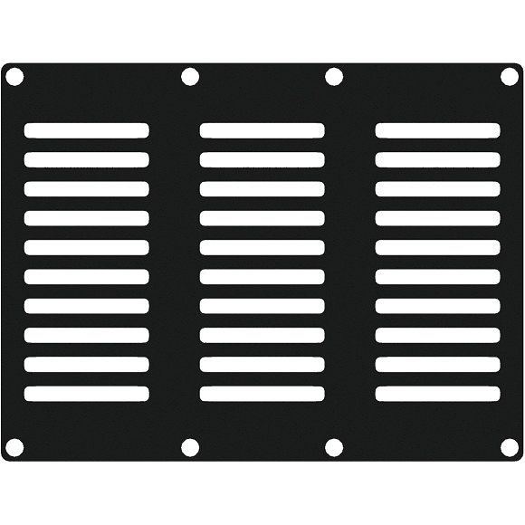 Foto van Caymon casy302/b ventilatieplaatje staal, 3 modules breed voor casy-chassis