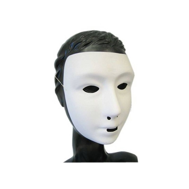 Foto van 3 witte grimeer maskers met kalklaag - verkleedmaskers