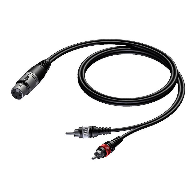 Foto van Procab cab704 basic xlr female - 2x rca male 3.00 meter