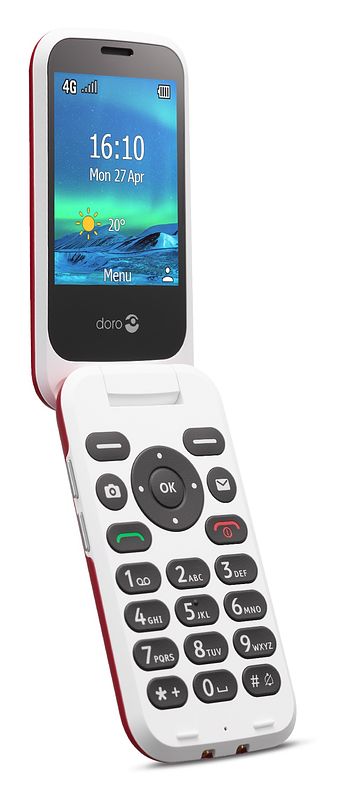 Foto van Doro 6820 4g clamshell mobiele telefoon rood