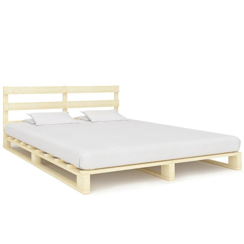 Foto van Vidaxl bedframe pallet massief grenenhout 160x200 cm