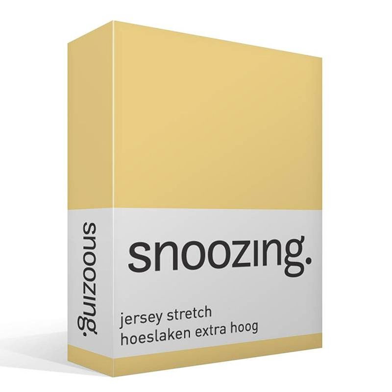 Foto van Snoozing stretch - hoeslaken - extra hoog - 120/130x200/220/210 - geel