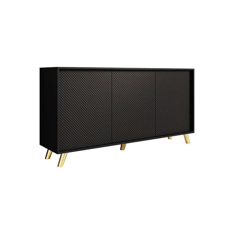 Foto van Meubella dressoir adriano - zwart - 160 cm