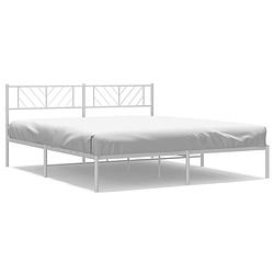 Foto van Vidaxl bedframe met hoofdbord metaal wit 183x213 cm