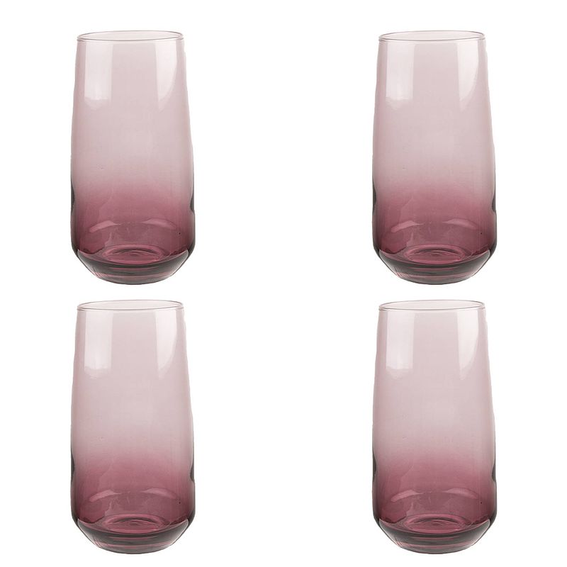 Foto van Haes deco - waterglas, drinkglas set van 4 glazen - inhoud glas 430 ml / ø 6x14 cm