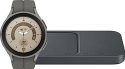 Foto van Samsung galaxy watch5 pro 4g grijs 45mm + duo draadloze oplader 15w