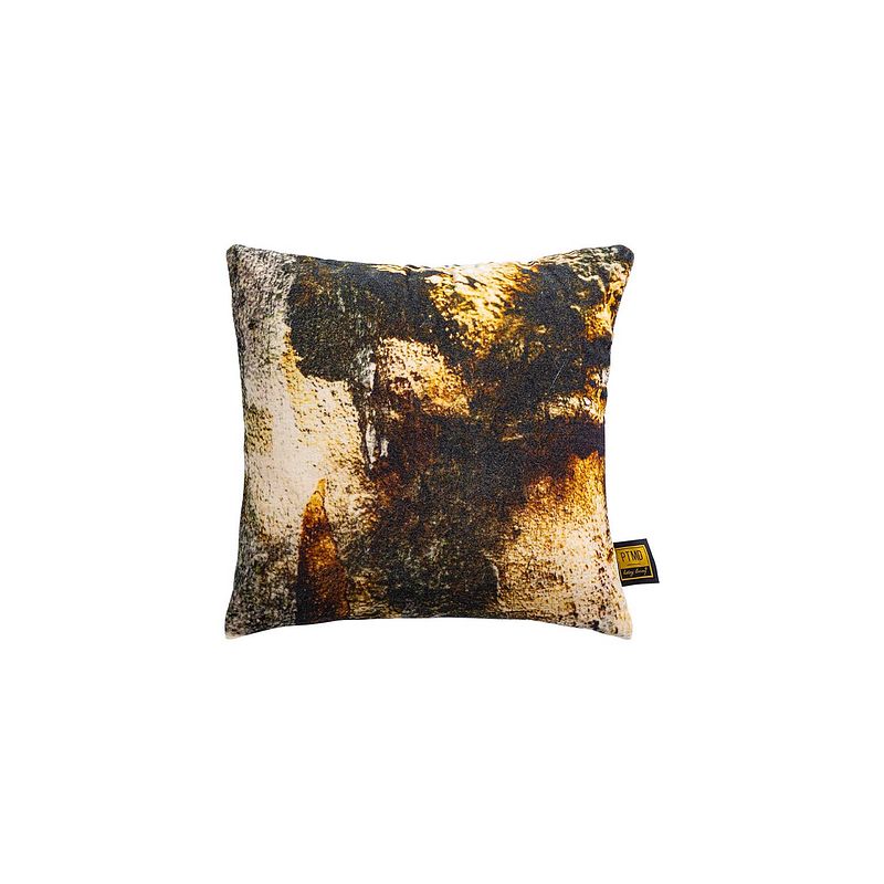 Foto van Ptmd vexx brown cotton velvet cushion bark print s