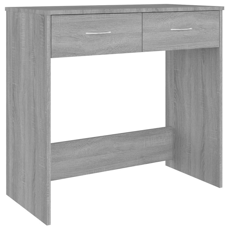 Foto van The living store bureau hout - grijs sonoma eiken - 80x40x75 cm - met 2 lades