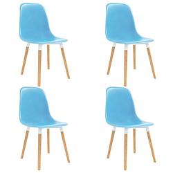 Foto van Vidaxl eetkamerstoelen 4 st kunststof blauw