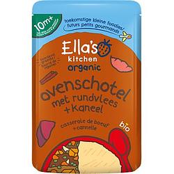 Foto van Ella'ss kitchen organic ovenschotel met rundvlees + kaneel 10+ maanden 190g bij jumbo