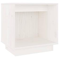 Foto van The living store bedkastje grenenhout wit 40x30x40 cm - duurzaam en stijlvol