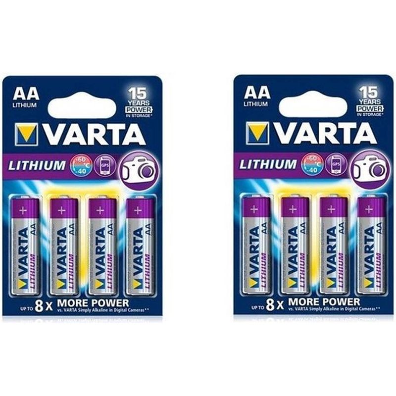 Foto van Varta ultra lithium aa batterijen - 8 stuks (2 blisters a 4st)