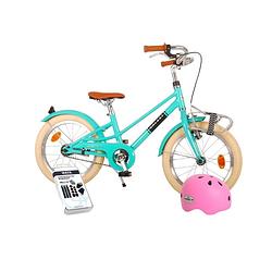 Foto van Volare kinderfiets melody - 16 inch - turquoise - met fietshelm en accessoires