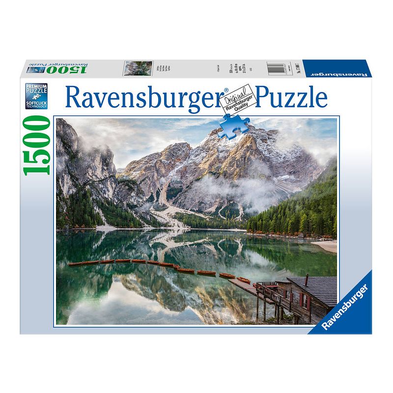 Foto van Ravensburger puzzel italiaanse landschappen lake braies - 1500 stukjes