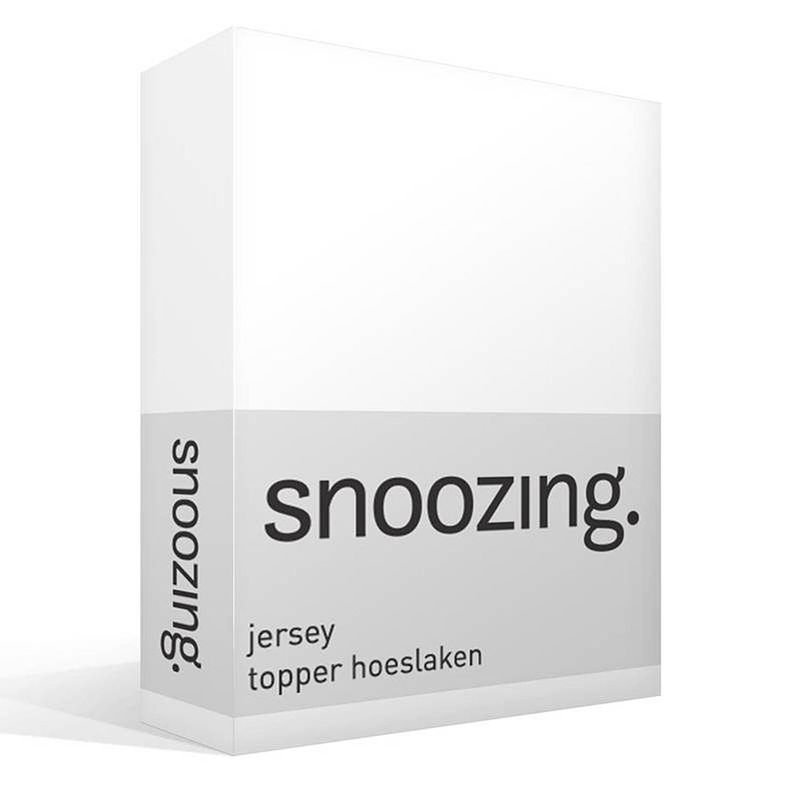 Foto van Snoozing jersey - topper hoeslaken - katoen - 180x210/220 - wit