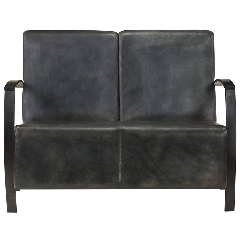 Foto van The living store tweezitsbank echt leer verweerd grijs - fauteuil