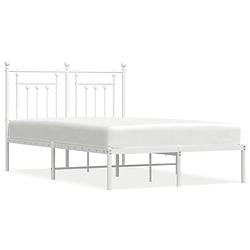 Foto van The living store klassiek bedframe - metaal - wit - 196 x 125 x 97 cm - extra opbergruimte