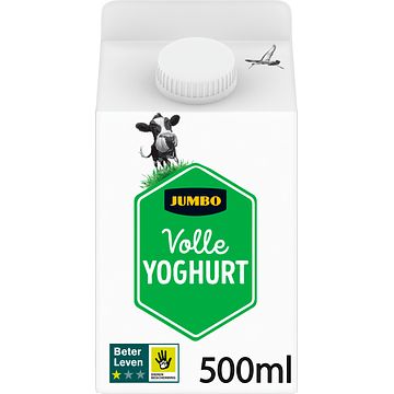 Foto van Jumbo volle yoghurt met 1 ster beter leven keurmerk 500ml