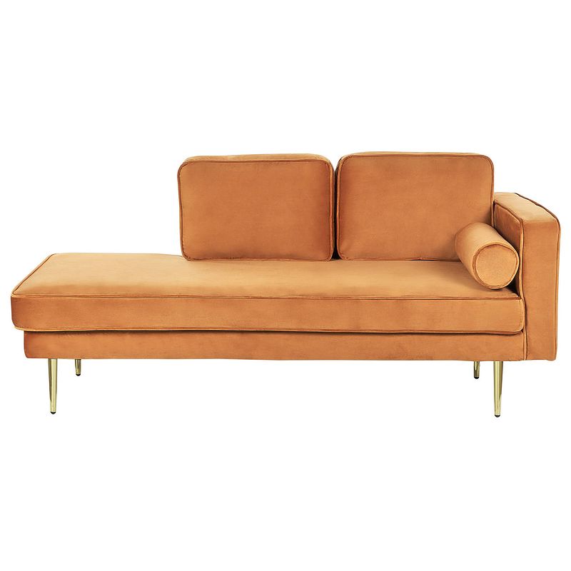 Foto van Beliani miramas - chaise longue-oranje-fluweel