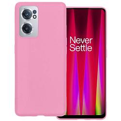 Foto van Basey oneplus nord ce 2 hoesje siliconen back cover case - oneplus nord ce 2 hoes silicone case hoesje - licht roze