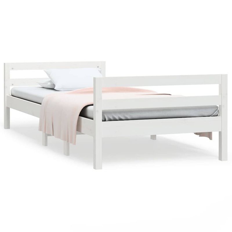 Foto van Vidaxl bedframe massief grenenhout wit 80x200 cm