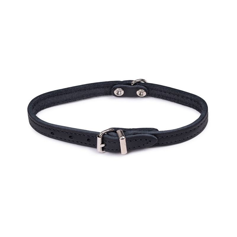 Foto van Dierenbenodigdheden vadigran halsband hond geolied leder zwart 32cmx12mm xs