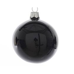 Foto van Kerstballen glas glans 15 cm zwart