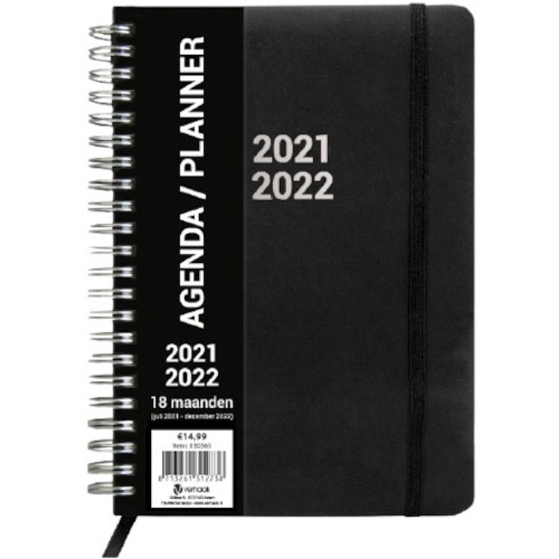 Foto van Verhaak planner 2021-2022 a5 papier zwart