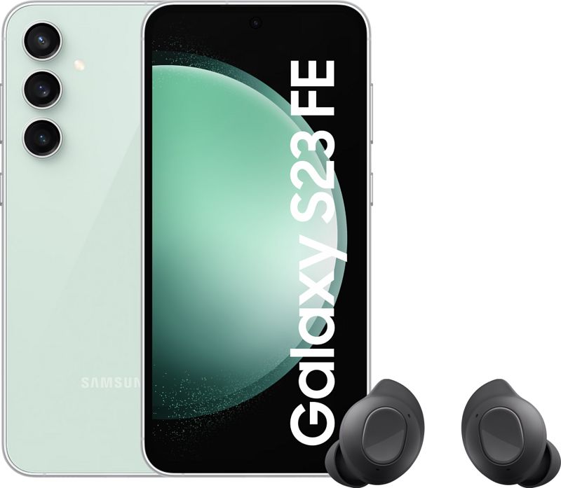 Foto van Samsung galaxy s23 fe 128gb groen 5g + samsung galaxy buds fe zwart