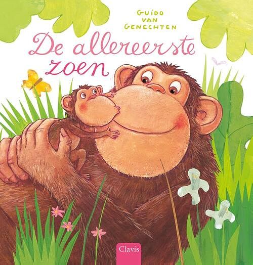 Foto van De allereerste zoen - guido van genechten - kartonboekje;kartonboekje (9789044850208)