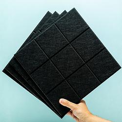 Foto van Zelfklevende vierkante prikborden (set van 4) - zwart