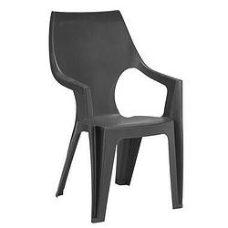 Foto van Keter - stapelstoel dante hoge rug - donkergrijs - 89x57x57 cm - leen bakker
