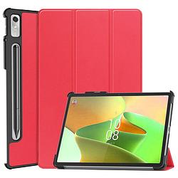 Foto van Basey lenovo tab p11 pro (2e gen) hoesje kunstleer hoes case cover - rood