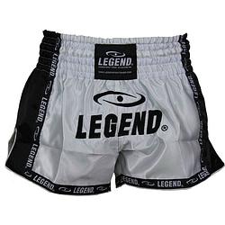 Foto van Legend sports kickboksshort unisex satijn wit/zwart maat s