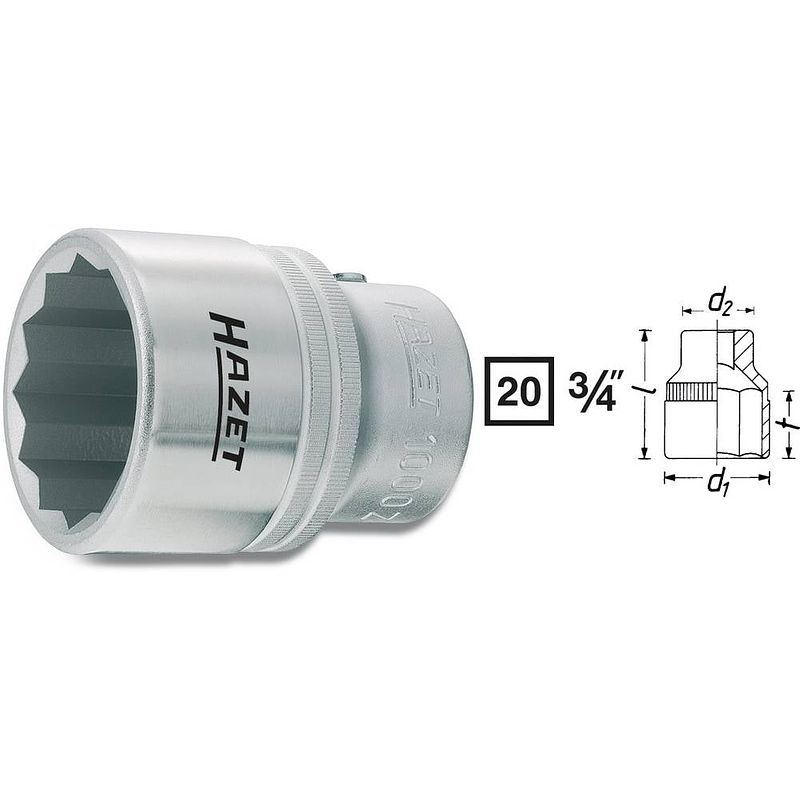 Foto van Hazet hazet 1000z-24 dop (zeskant) dopsleutelinzetstuk 24 mm 3/4 (20 mm)