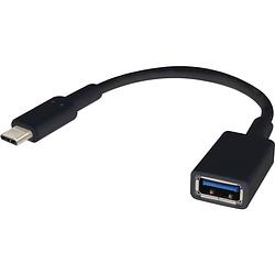 Foto van Renkforce usb-kabel usb 3.2 gen1 (usb 3.0 / usb 3.1 gen1) usb-c stekker, usb-a bus 15.00 cm zwart met otg-functie, vergulde steekcontacten rf-4455819