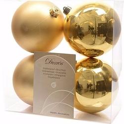 Foto van Sweet christmas kerstboom decoratie kerstballen 10 cm goud 4 stuks - kerstbal