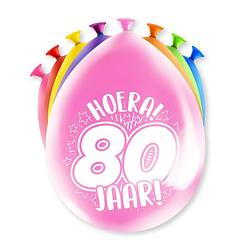 Foto van Paper dreams ballonnen 80 jaar 18,5 x 11 cm latex 8-delig