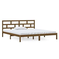 Foto van The living store bedframe - houten - honingbruin - 195.5 x 146 x 100 cm - geschikt voor matras 140 x 190 cm