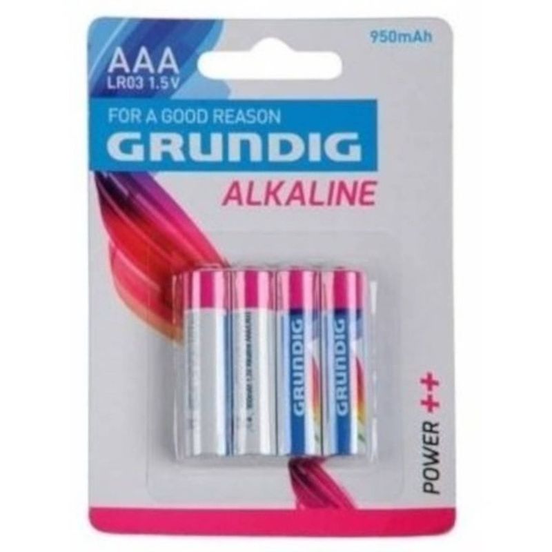 Foto van Grundig batterijen alkaline aaa lr03 950 mah 4 stuks