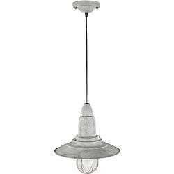 Foto van Led hanglamp - hangverlichting - trion fisun - e27 fitting - rond - antiek grijs - aluminium